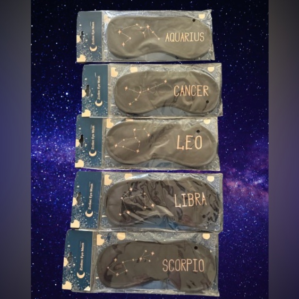 Zodiac Horoscope Silky Sleeping Beauty Eye Masks Aquarius Cancer Libra Scorpio